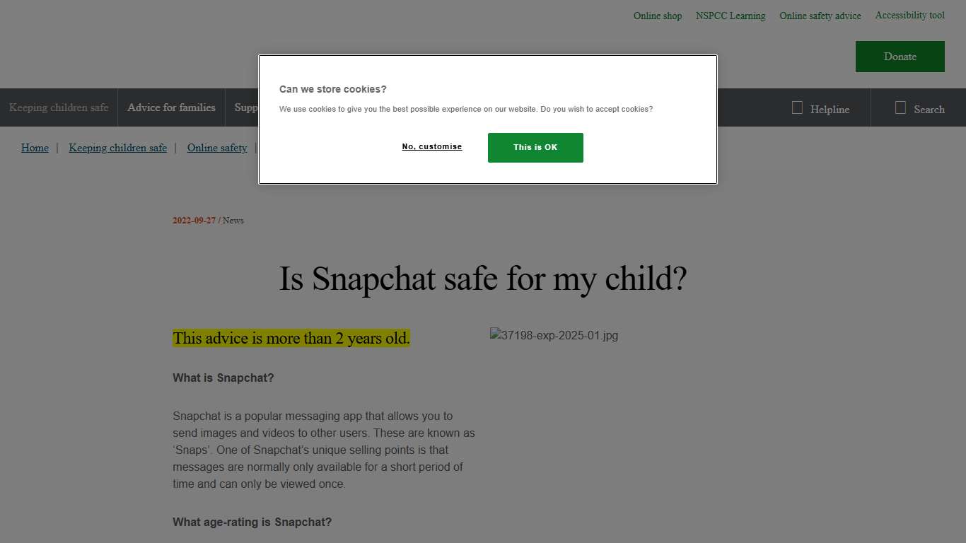 Is Snapchat safe for my child? NSPCC